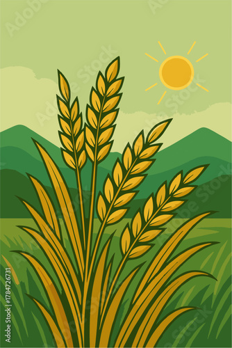 rice vector ready to be harvested