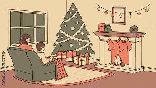 Dog Sleeping Beside Christmas Tree