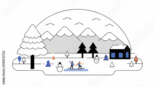 Cozy Igloo with Campfire in Snowy Landscape