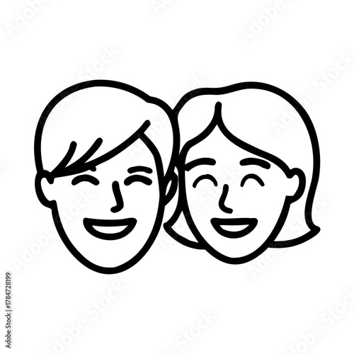 Smiling neighbors icon on transparent background