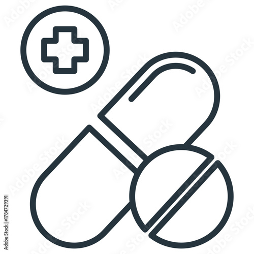 Placebo Pill Outline Icon
