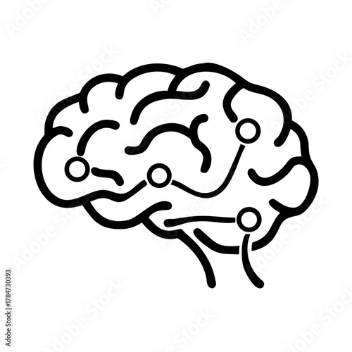 Neural link icon on transparent background
