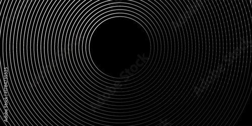 Abstract grey and red circle line vector on dark background. Modern simple overlap circle lines texture creative design. Aesthetic suit for poster, cover, banner, flyer, brochure