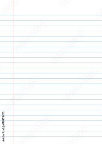 Notebook paper background. Lined notebook paper
