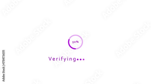 Purple Circular Progress Bar Indicating 30 Percent Verification on White Background loading percentage