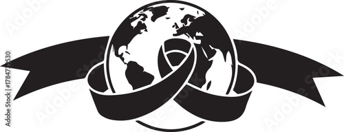 World aids day symbol globe ribbon awareness global health prevention support community charity