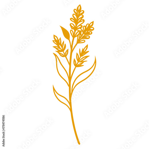 golden rod line art on white background