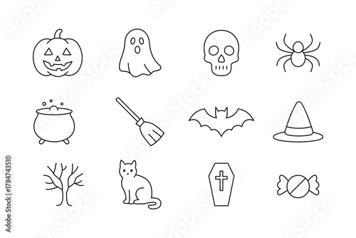 Halloween Line Icons Set. Halloween Icon Vector
