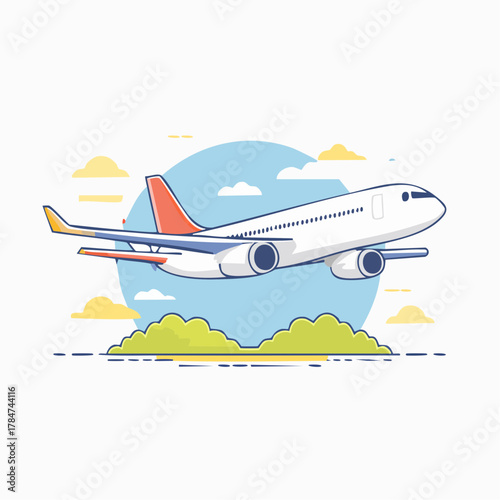 Passenger Airplane Taking Off Vector