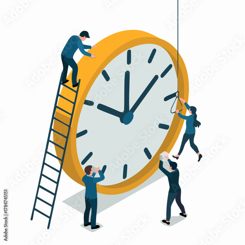 business man and clock