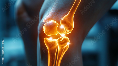 Close-up of needle injection in patient's knee at medical facility clinical perspective