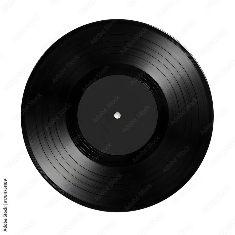Obraz premium a vinyl record spinning on black background with reflective surface
