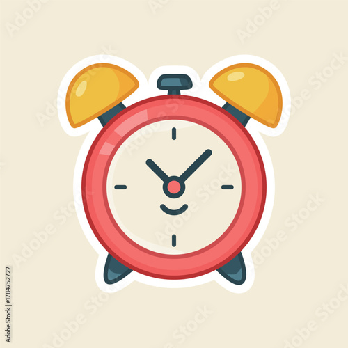 Alarm Clock Smartwatch Flat Pastel Vector Illustration for Time and Lifestyle Design