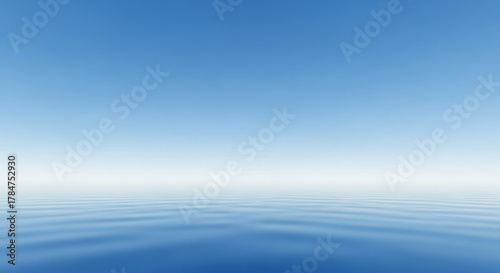 Fototapeta Naklejka Na Ścianę i Meble -  Calm blue sea and sky create a peaceful and serene natural landscape
