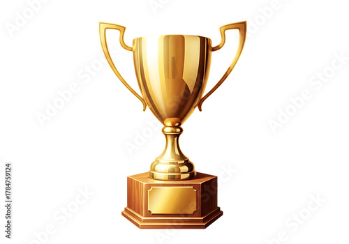 Wallpaper Mural Golden trophy cup on wooden base symbolizing victory and achievement Torontodigital.ca