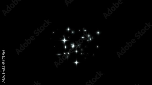 Wallpaper Mural 4k Explosive sparkling glitter stars overlay background, twinkle star, glowing glitter burst sparkle effect, looping animation twinkling stars shining in the night sky on black screen background. Torontodigital.ca