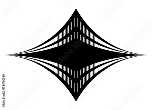 Vector black pattern on white background. Striped Design element for advertising, printing, packaging, covers. Modern vector background with place for text. Emblem, logo. Halftone