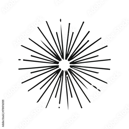 Radiant Starburst Bursting Outwards with Thin Lines Emanating from the Center