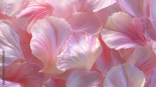 Delicate Pink and White Petals Spread Across a Soft Surface, Perfect for Floral Designs and Romantic Themes