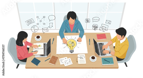 Agile Team Collaboration Fostering Creative Idea Generation and Strategic Development in a Dynamic Brainstorming Session