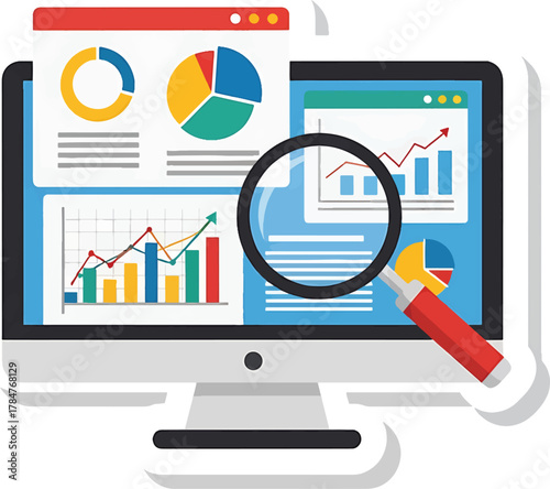 Strategic data analytics & business insights Vector