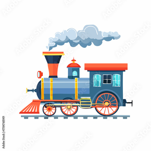 Steam Locomotive Vintage Train Vector