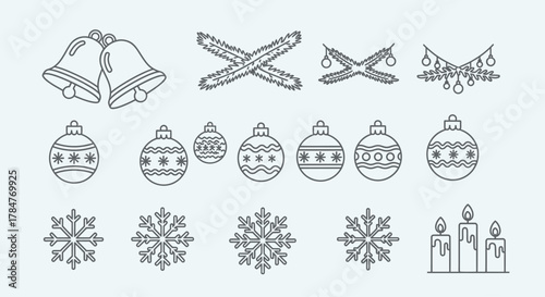 Christmas festive decorations and ornaments holiday season celebration.