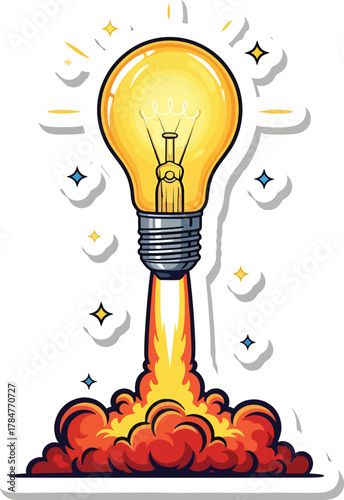Explosive idea launch: igniting innovation Vector