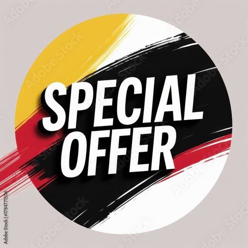 A special offer in bold white letters on colorful disc