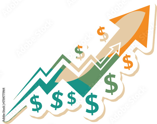 Explosive financial growth: soaring profits & investment success Vector