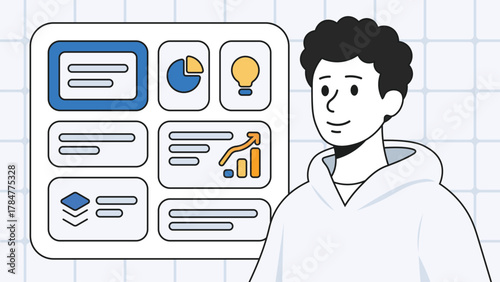 Business dashboard neo brutalism with user