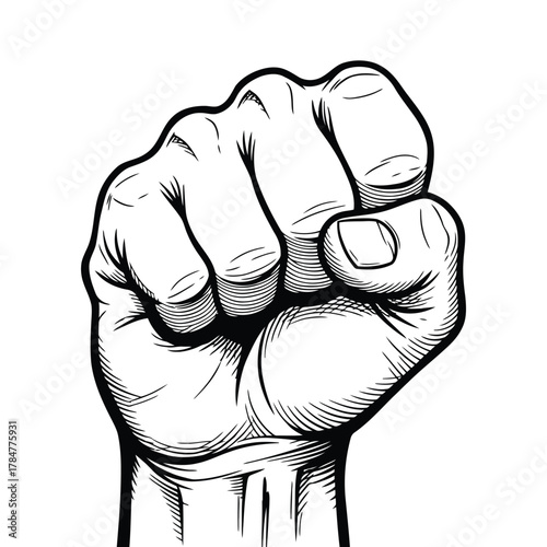 Fist raised in power