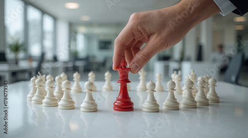 Concetto di leadership e strategia aziendale con scacchi. Generative AI