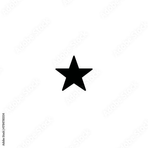 Five-pointed solid black star symbolizing unity, strength, and perfection in balanced minimalist composition