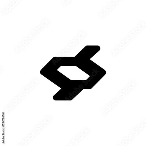 Abstract interlocking zigzag shape symbolizing connection, motion, and structural harmony in minimalist geometry