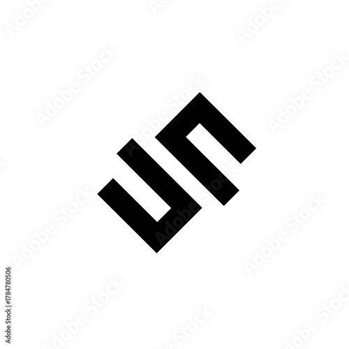 Angular geometric pattern resembling twin zigzags symbolizing balance, rhythm, and structured harmony