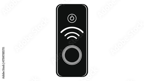 Smartphone remote control icon with signal waves
