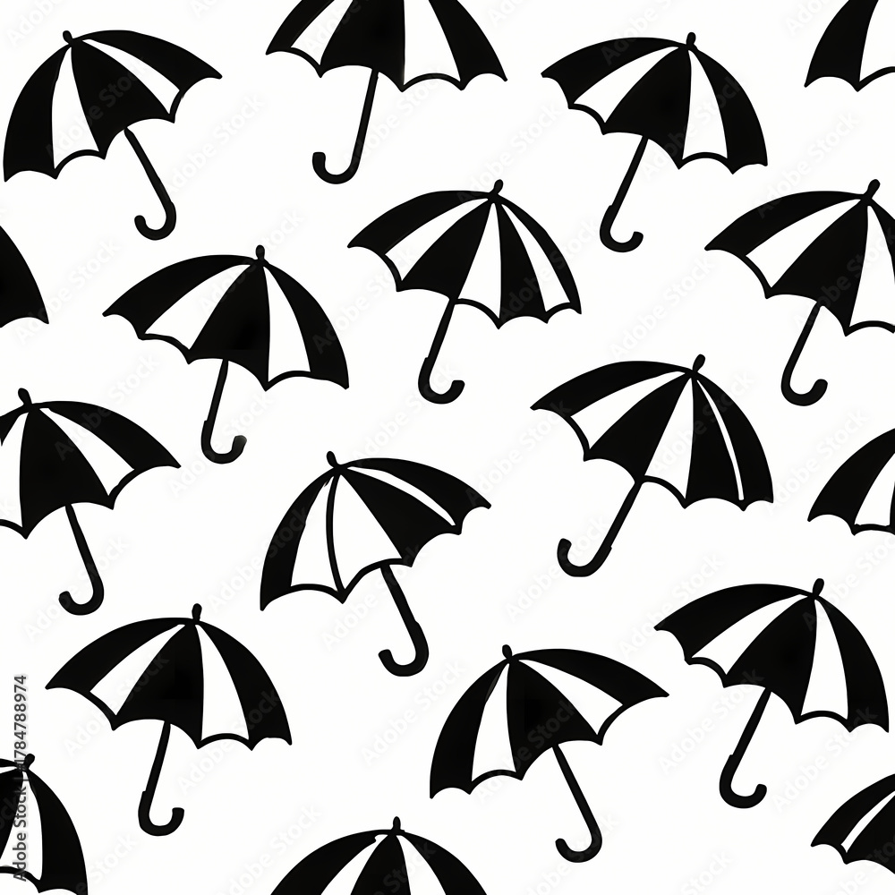 Obraz premium Pattern of black and white Frevo umbrellas