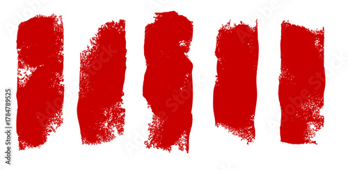 赤い落款のセット。ベクターのスタンプ素材。