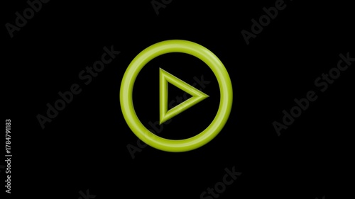 Free Download Bright green play button symbol on a black background, perfect for indicating video playback options and interactive media - GFXLoad