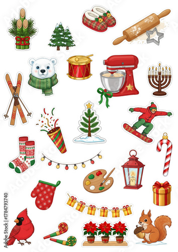 christmas stickers set