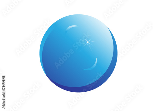 beautiful blue ball on a white background,