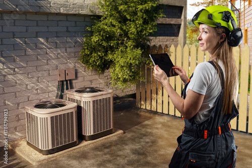 HVAC technician inspecting ...