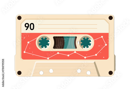 Retro Cassette Tape with Constellation Design