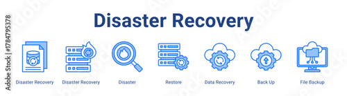 Disaster Recovery web icon vector illustration concept with icon of Disaster Recovery, Disaster Recovery, Disaster, Restore, Data Recovery, Back Up, File Backup