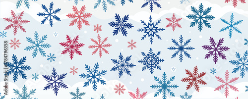 Colorful Snowflake Pattern Design Winter Holiday Background