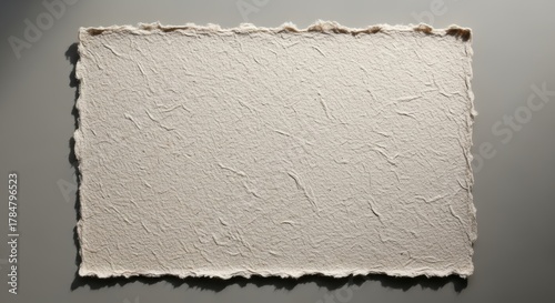 A Textured Handmade Paper Sample with Rough Edges