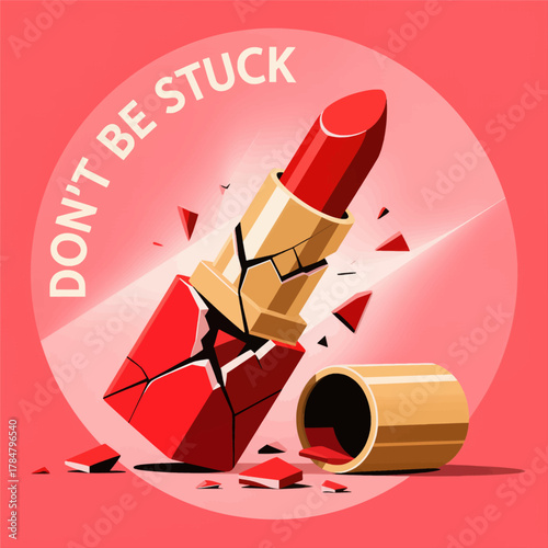 Cracked Lipstick Breaking Free From Constraints