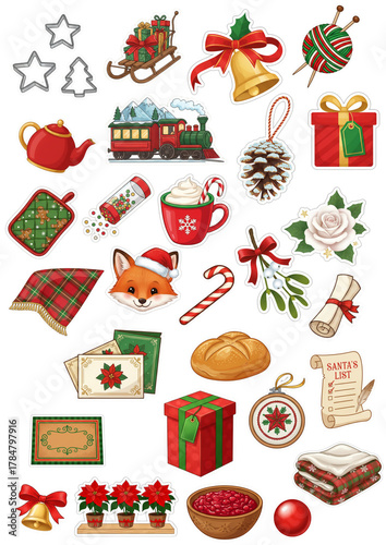 christmas food, design, candy, stickers