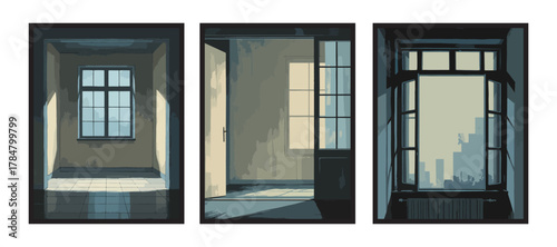 Corridor emptiness with faint blue reflections